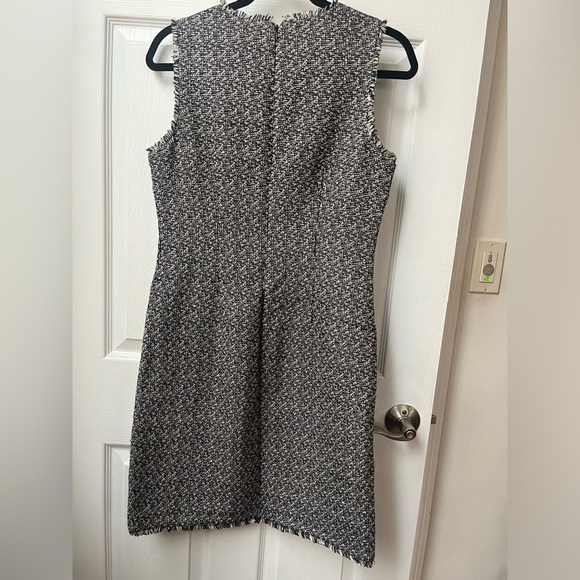 Neutral Tweed Shift Dress - Picture 2 of 4